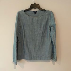 J Crew simple long sleeve denim shirt